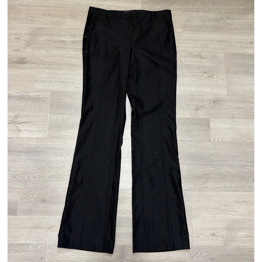 Maje Flared Trousers Womens US 6 EU 36 Black Wool Silk Dress Pants